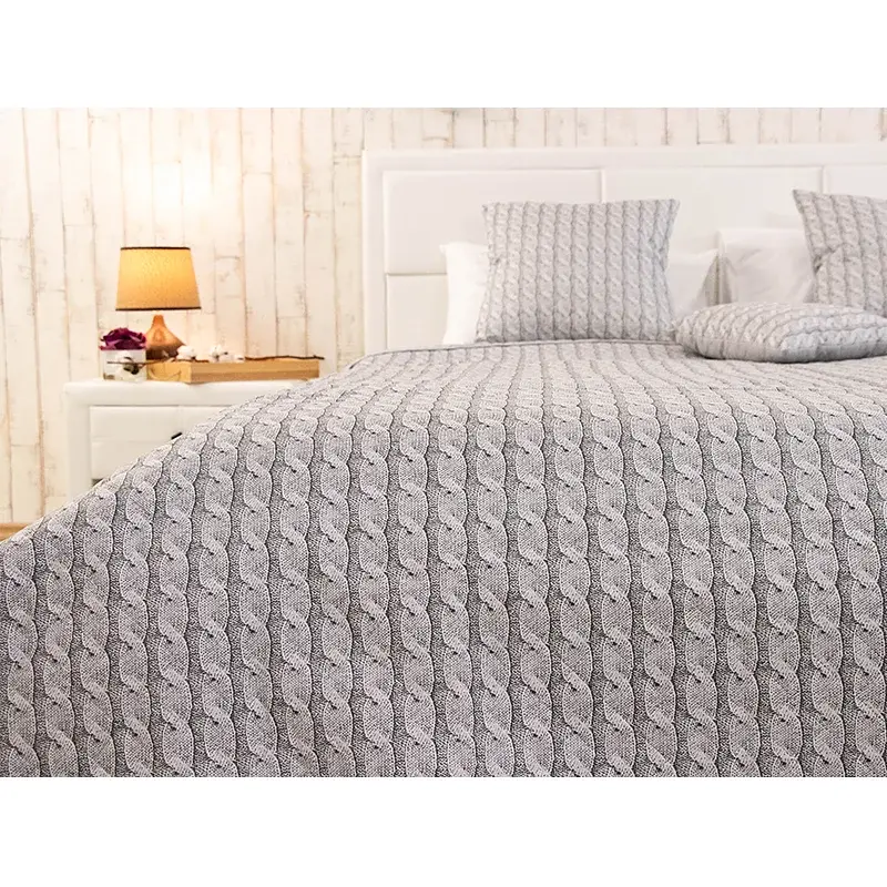 Покривало Руно двостороннє декоративне Grey Braid 212х240 см сіре - фото 5