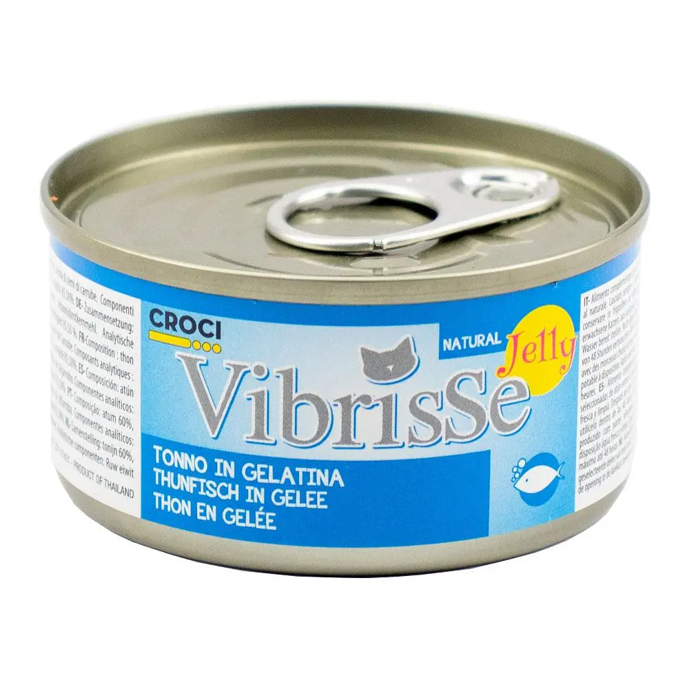 Вологий корм для котів Vibrisse Jelly тунець в желе, банка 70 г