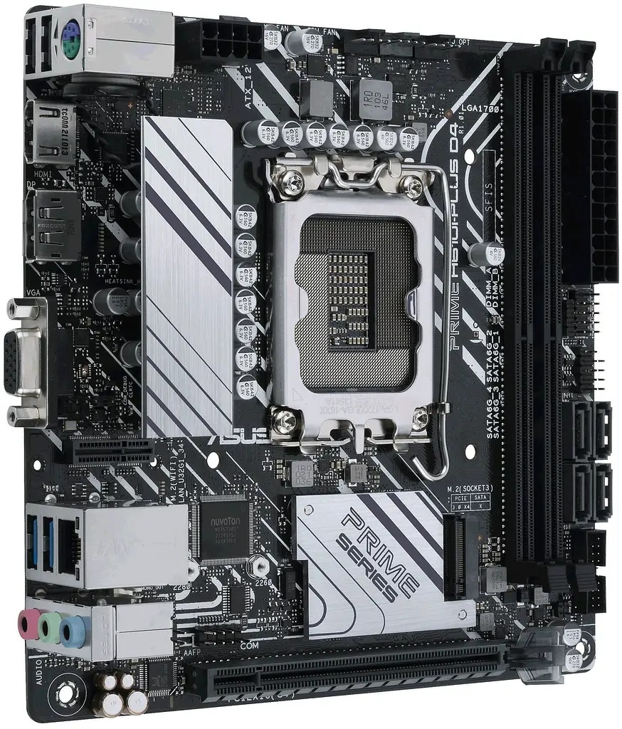 Материнcька плата Asus PRIME H610I-PLUS D4-CSM s1700 H610 2xDDR4 M.2 HDMI D-Sub DP mITX - фото 4
