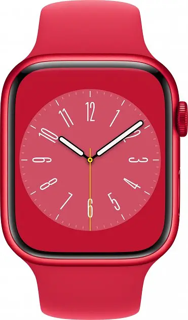 Смарт-часы Apple Watch Series 8 45mm Red Aluminum Case with Red Sport Band (MNP43UL/A) [72510] - фото 2