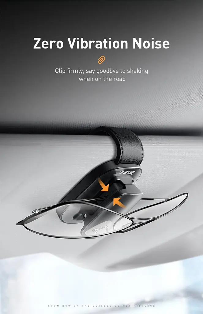 Автоутримувач для окулярів Baseus Platinum Eyewear Clip ACYJN-B01 на сонцезахисний козирок (Чорний) - фото 6