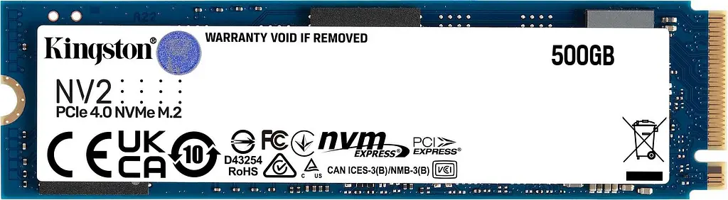 Накопичувач SSD 500GB Kingston NV2 M.2 2280 PCIe 4.0 x4 NVMe 3D TLC (SNV2S/500G)