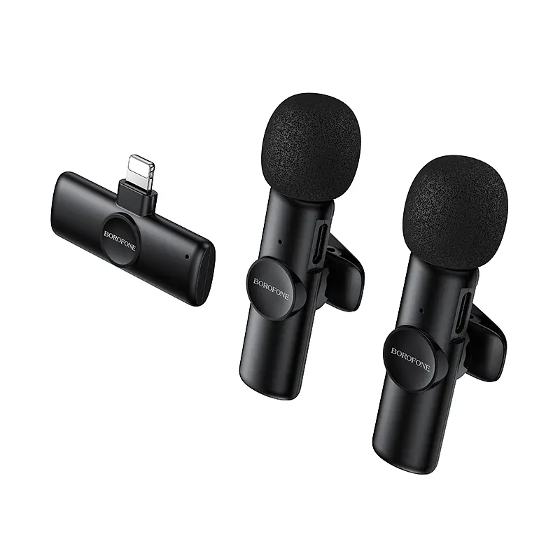 Бездротова мікрофонна система BOROFONE BFK16A Winner dual-mic (Lightning) Black - фото 4