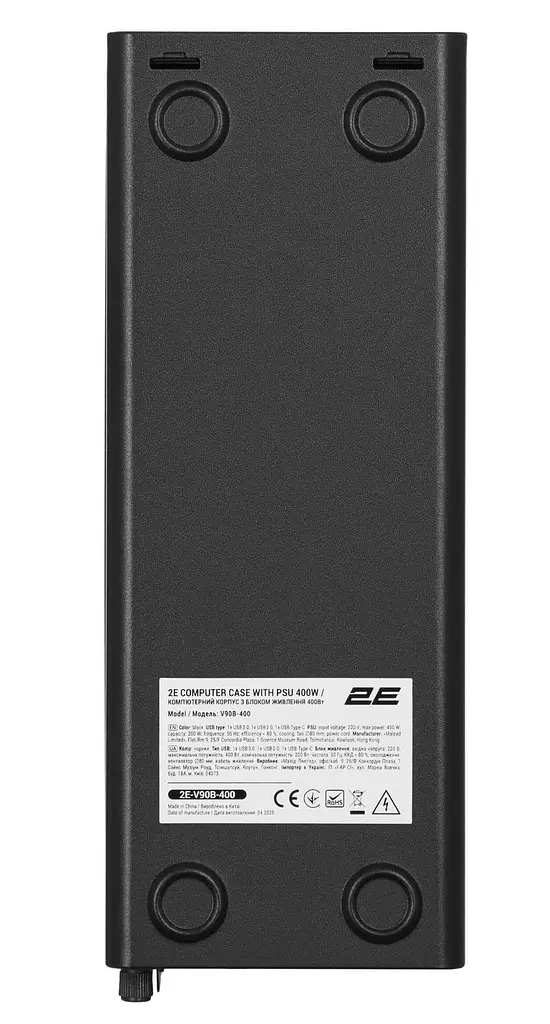 Корпус 2E Credo Slim V90B-400 з БЖ ATX400 Black (2E-V90B-400) - фото 4