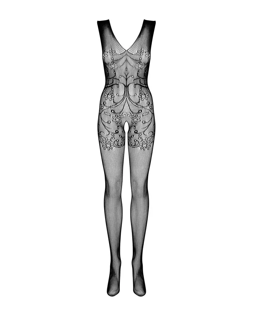Бодистокинг Obsessive Bodystocking F234 абстрактный рисунок глубокое декольте S/M/L - фото 5