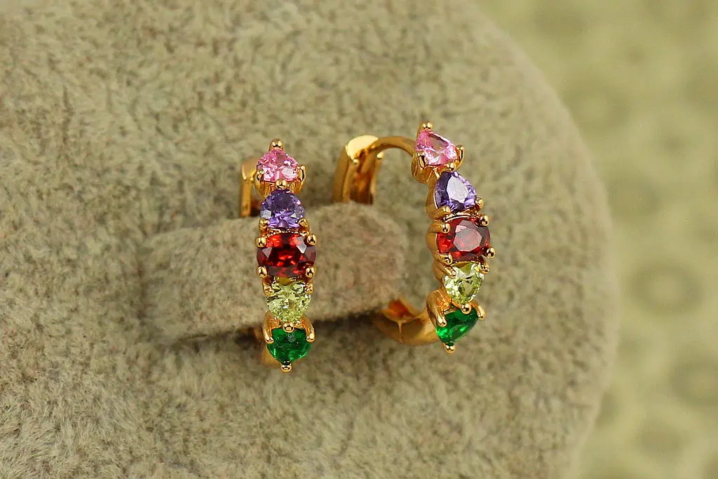 Сережки кільця Хuping Jewelry ягідне асорті 1,6 см золотисті