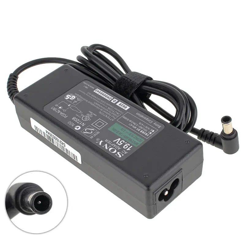 Блок живлення для ноутбука SONY 19.5V, 4.7A, 90W, 6.5x4.4-PIN, 3hole, L-подібний роз'єм, black (без кабеля) - фото 2