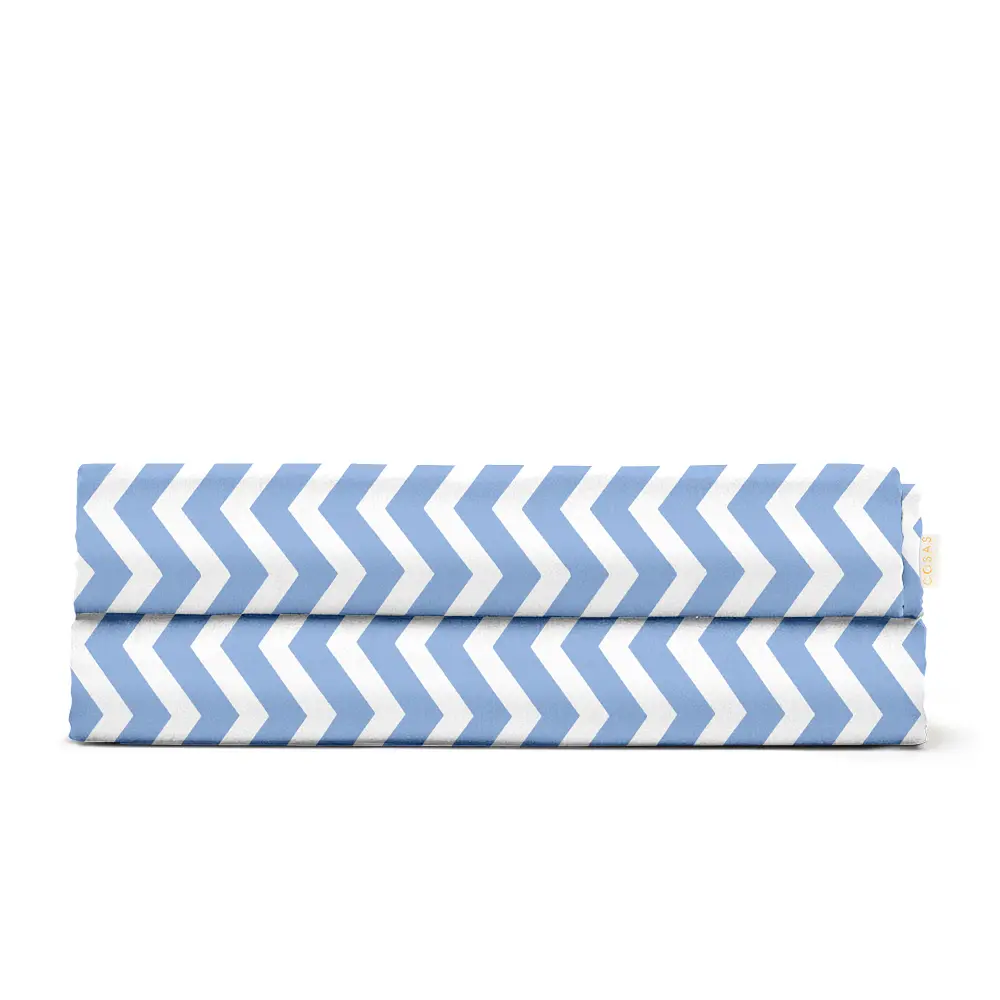 Простирадло Cosas полуторне 155х240 light blue zigzag, блакитний (Зиг_голуб_2) - фото 5
