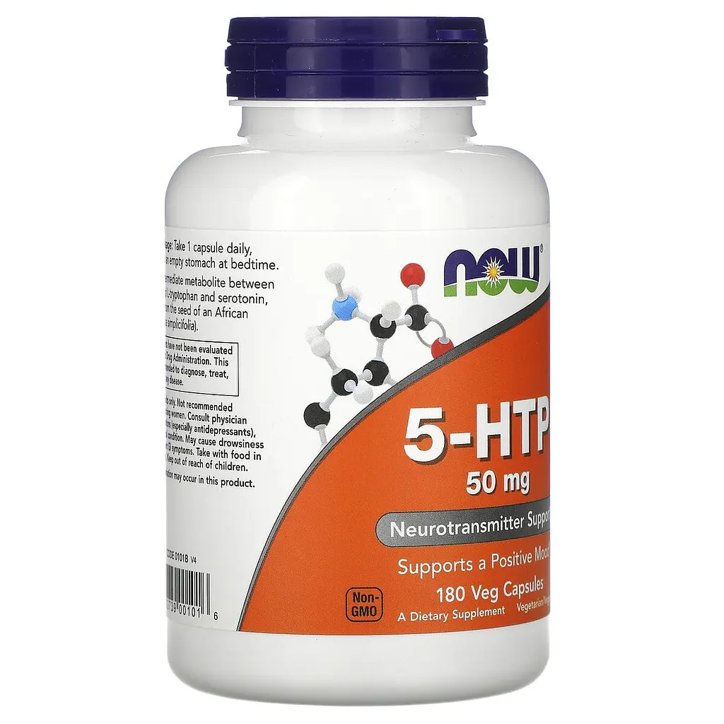 5-HTP Гидрокситриптофан Now Foods 50 мг 180 вегетарианских капсул - фото 2
