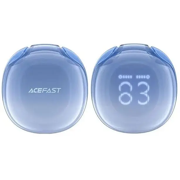 Наушники беспроводные Acefast T9 Crystal (Air) color bluetooth earbuds голубые - фото 3