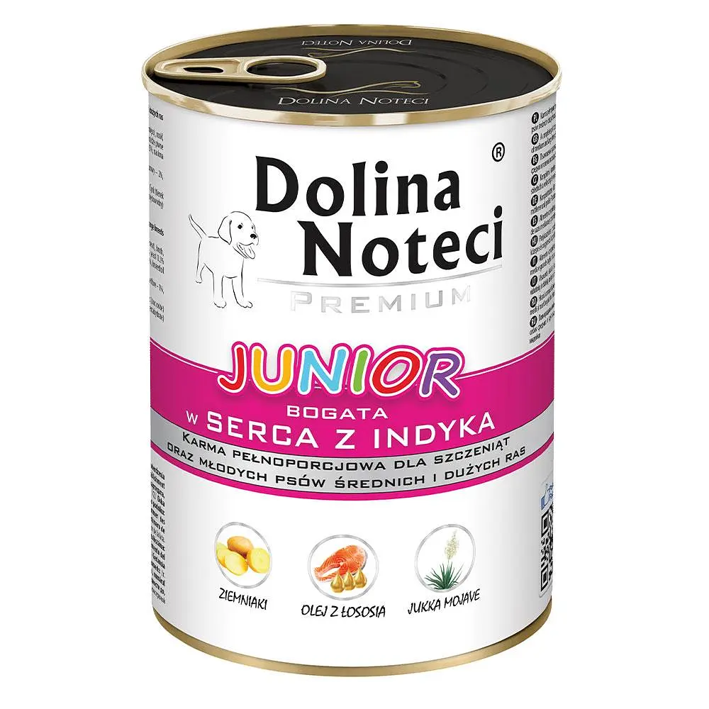 Консерви Dolina Noteci Premium для цуценят з індичим серцем, 400 г