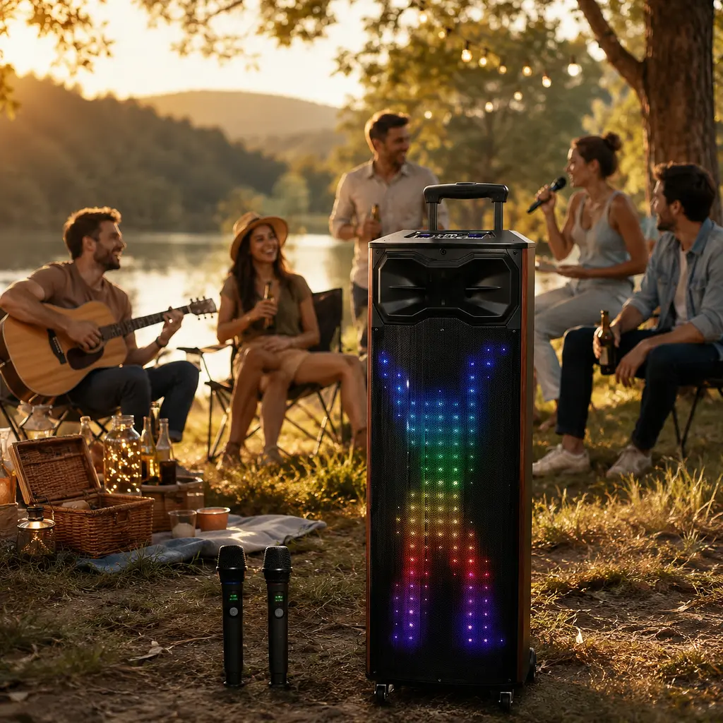 Портативна колонка T8 / Акустична колонка UKC T8 Pro / Bluetooth, FM, Karaoke акустична система - фото 4