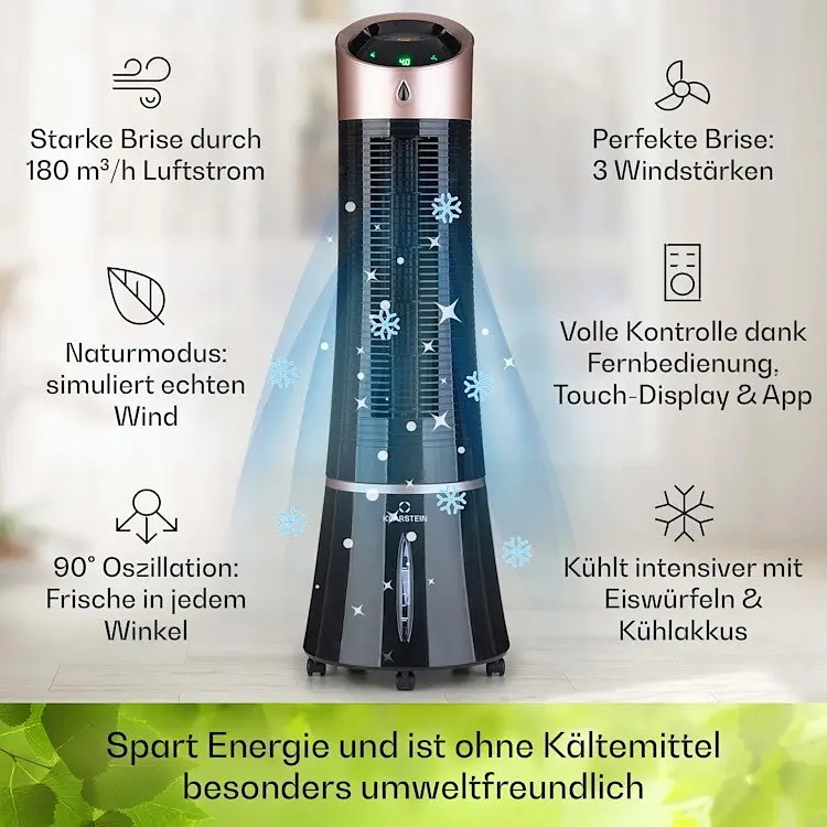 Охладитель воздуха Klarstein Skyscraper Ice Smart 4-в-1 Бронза (10040208) - фото 3