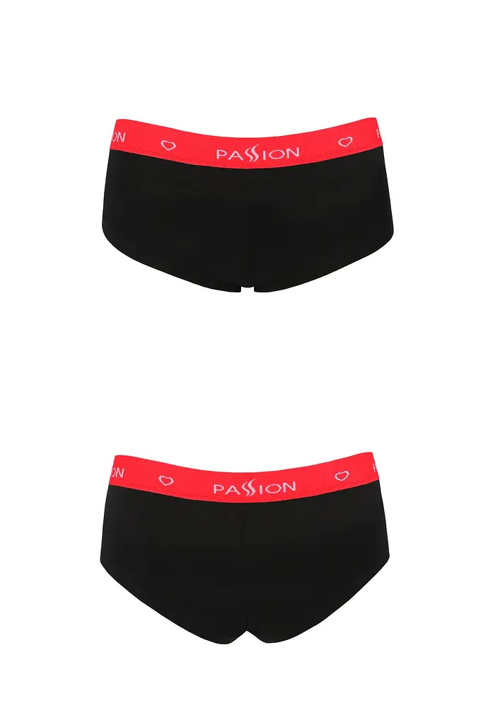 Трусики-шортики на резинці Passion PS003 panties, S (чорний) - фото 5