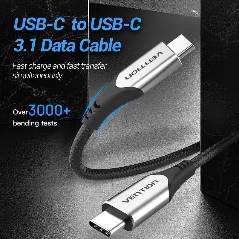 Кабель Vention Cotton Braided USB-C to USB-C 3.1 Cable 0.5M Gray (TAAHD) - фото 2