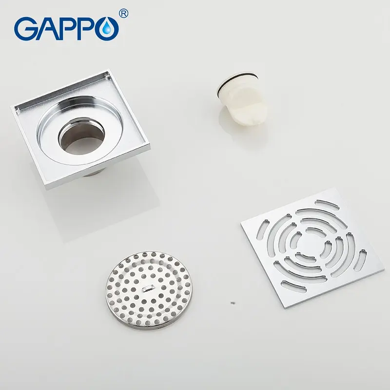Трап для душа вертикальный Gappo G81052 латунь 100x100 мм хром - фото 2