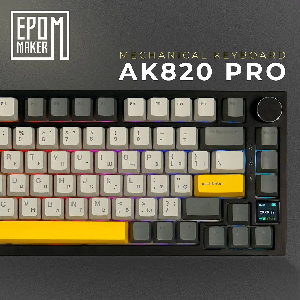 Клавиатура Epomaker AK820 Pro Gift Switch Black механическая беспроводная (AK820-PRO-BG) - фото 15