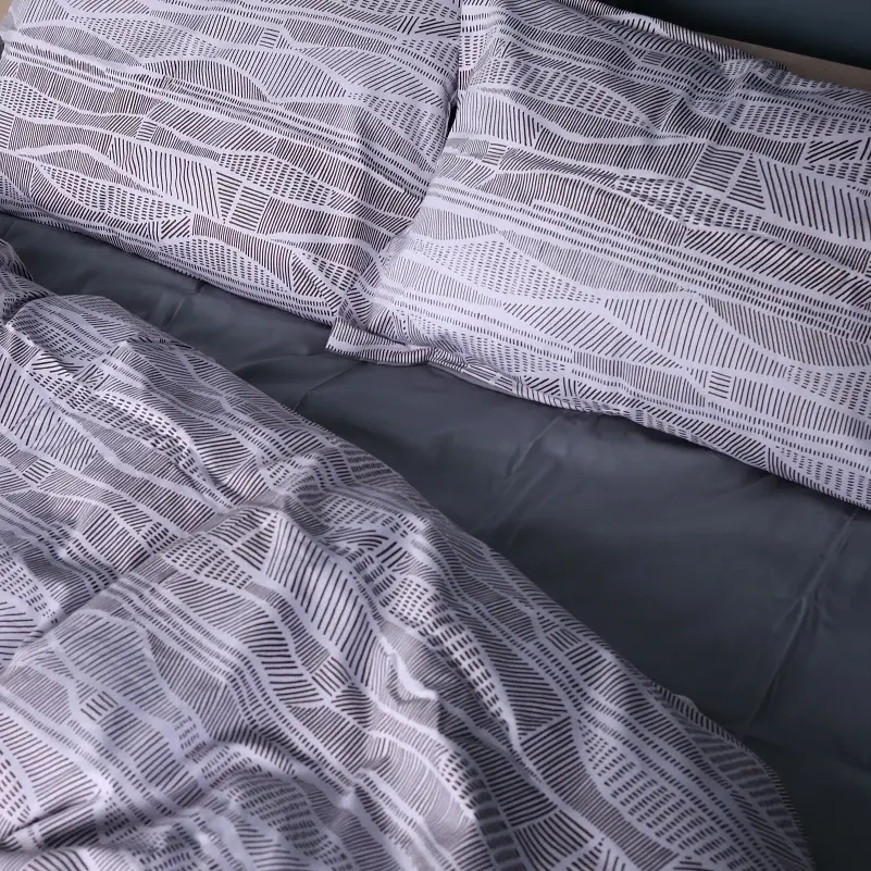 Наволочка MirSon Сатин Lines of Nature 40х60 см сіра (2200011122861) - фото 5