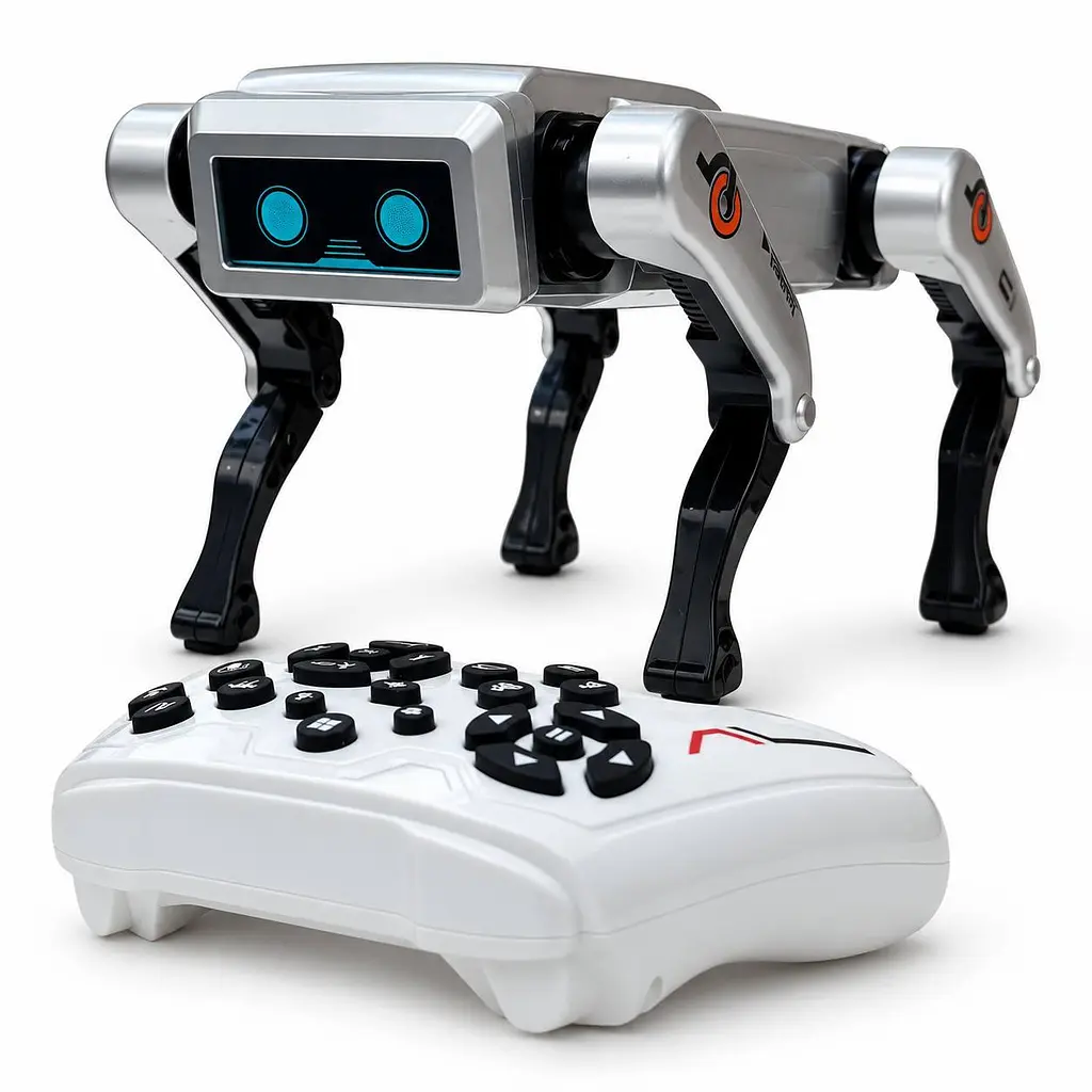 Інтерактивний собака-робот AI Robot DOG з пультом 2.4 GHz, програмуванням, музикою та трюками, Сріблястий - фото 2