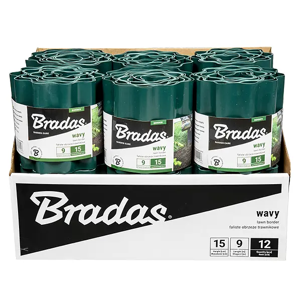 Бордюр хвилястий газонний Bradas 9 м х 10 см зелений OBFG 0910 - фото 3