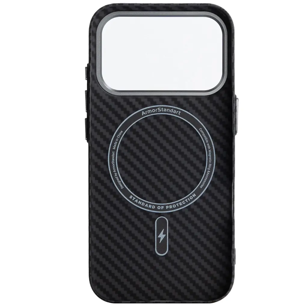 Чохол до мобільного телефона Armorstandart LikeCarbon2 MagCase Apple iPhone 17 Pro Carbon Black (ARM86258) - фото 2