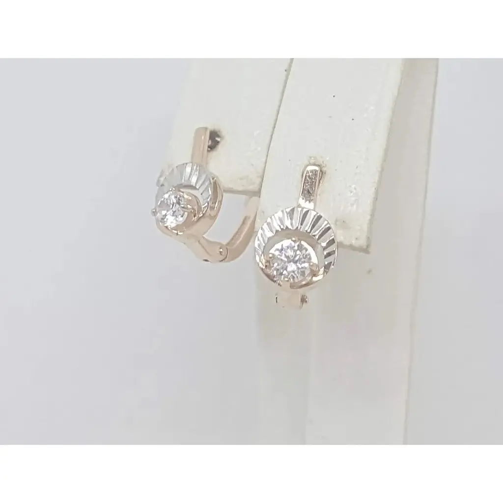 Золоті сережки Імперія золота з фіанітами. СВ874И - фото 2