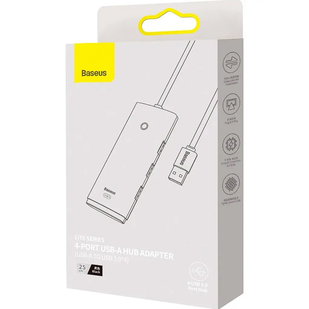 USB-хаб Baseus Lite Series 4-Port USB-A Hub (WKQX030001) [77936] - фото 10