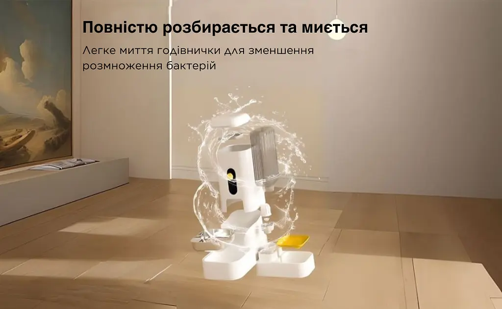Автоматична годівниця для котів з поїлкою AMEIFU, кутова годівниця з нержавіючою мискою, Білий - фото 8