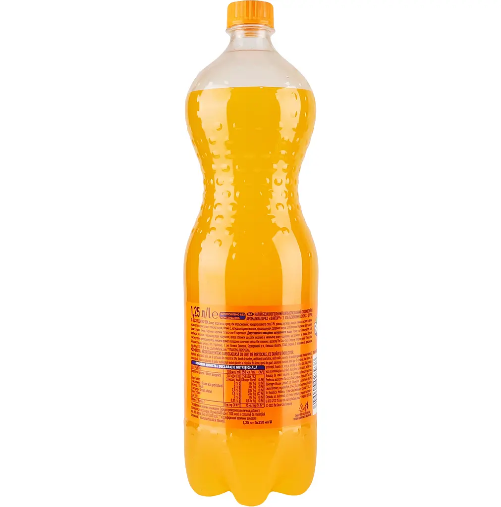 Напиток безалкогольный Fanta с апельсиновым соком сильногазированный 1.25 л - фото 5