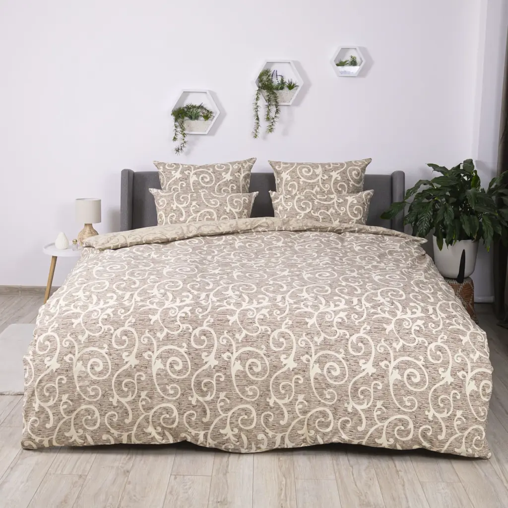 Сімейна постільна білизна ТЕП Soft Dreams Beige and White 70х70 бежева - фото 3