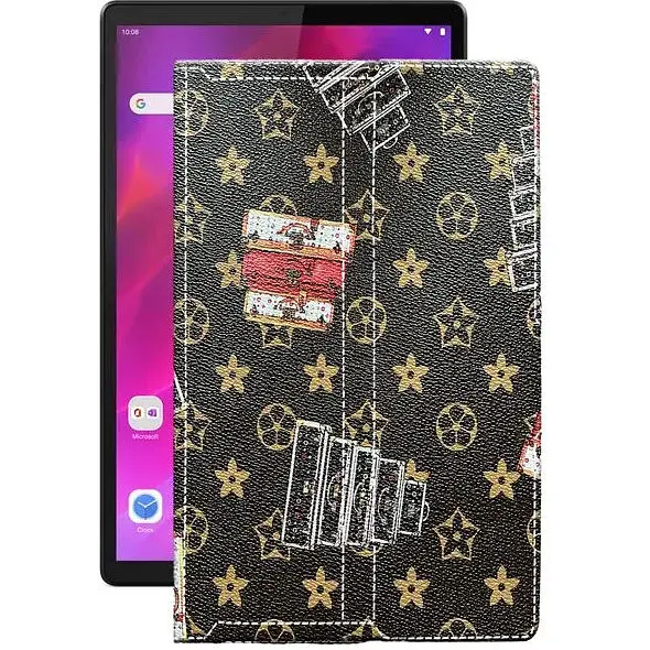 Чехол StatusCASE из экокожи для планшета Lenovo Tab K10 Луи-Витон-коричневый - фото 1