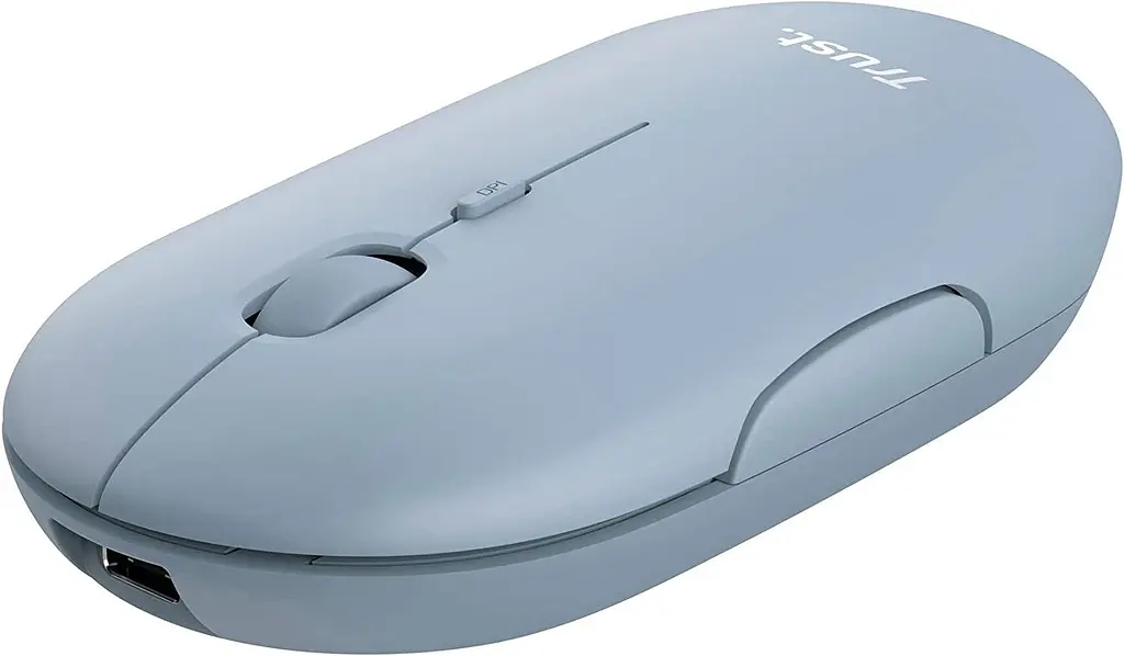 Мышь Trust Puck Rechargeable Wireless Ultra-Thin Silent Blue (24126) [93107] - фото 3