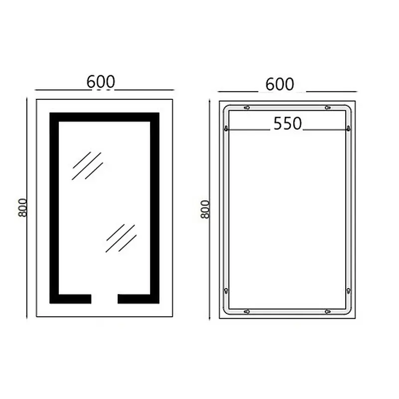 Дзеркало Mixxus Hard MR06-60x80-CASE (LED Touch, годинник, антизапотівання, димер, регулювання яскравості) MI7157 - фото 2