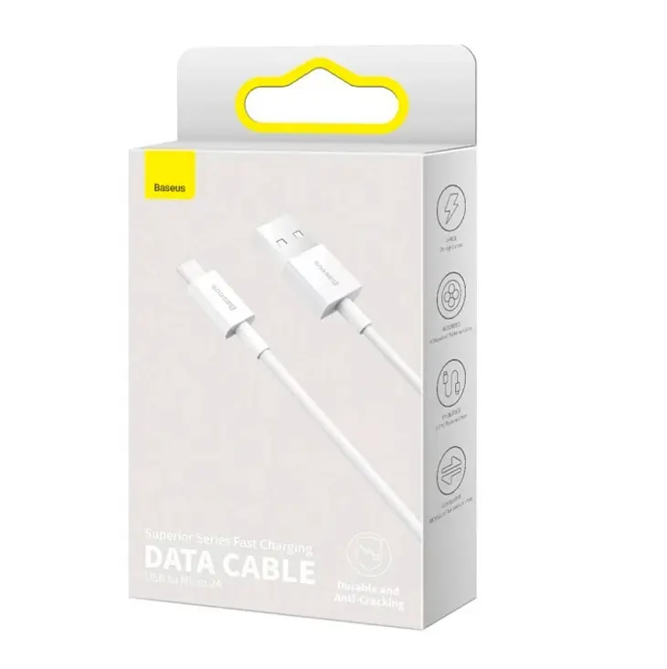 Кабель Baseus Display 2 Fast Charging Data Cable USB-A to iP 2.4A 2m Black - фото 2