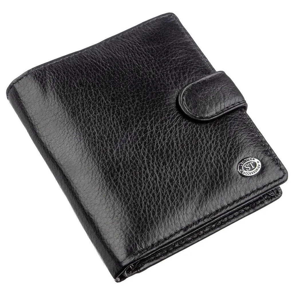 Невеликий шкіряний гаманець ST Leather 18832 чорний