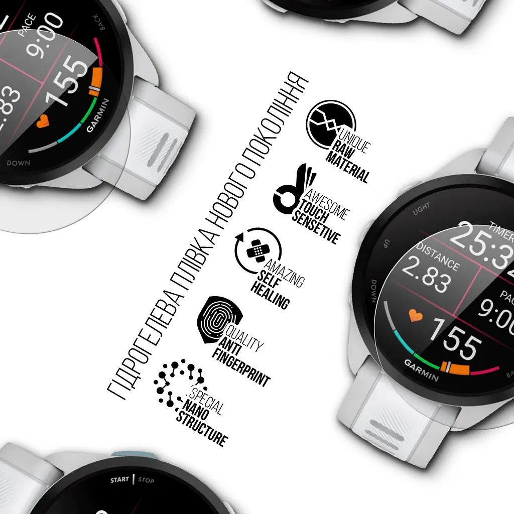Гідрогелева плівка на годинники Garmin Forerunner 165 ArmorStandart захисна плівка для смарт годинників прозора (ARM91536) - фото 2