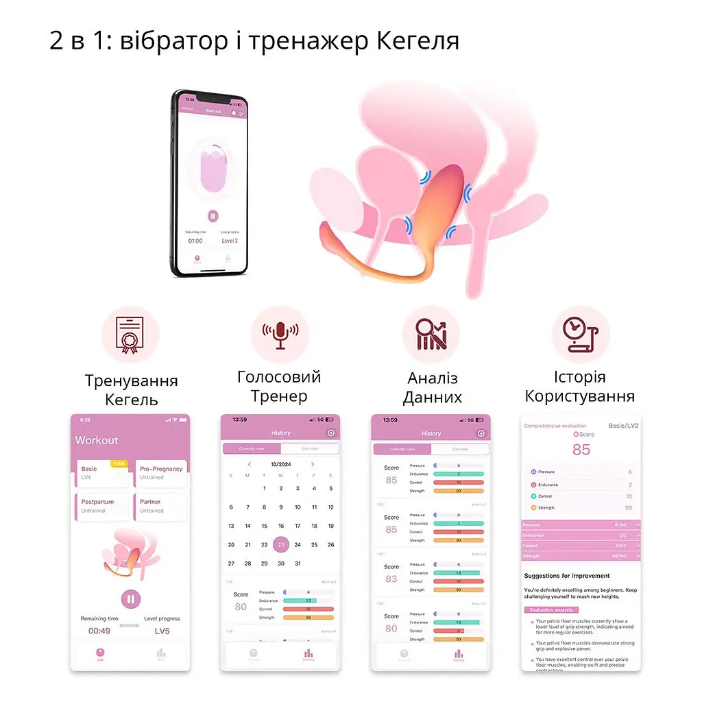 Смарт-віброяйце Magic Motion Flamingo Max Orange 2 в 1: віброяйце та тренажер Кегеля, 10 режимів - фото 5