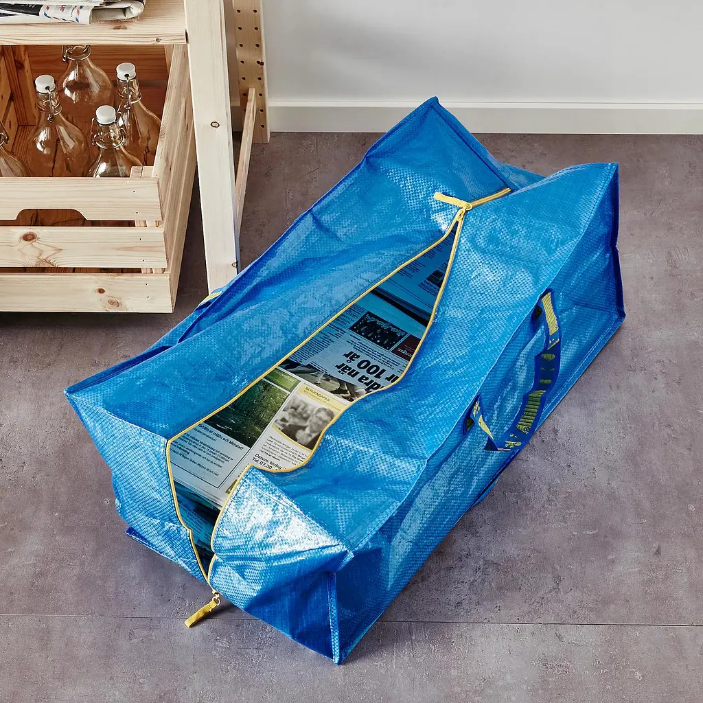 Сумка IKEA велика господарська для зберігання та переїзду, 76 л, синя, 73×35×30 см - фото 6