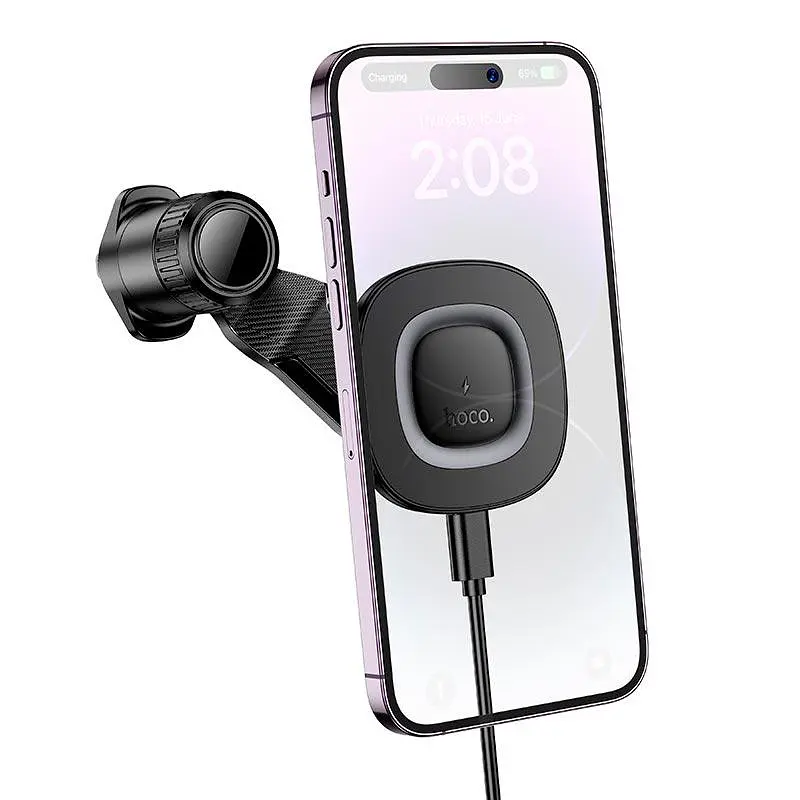 Тримач Hoco Crown magnetic wireless charging Car holder air outlet HW30 4.5-7" 15W - фото 3