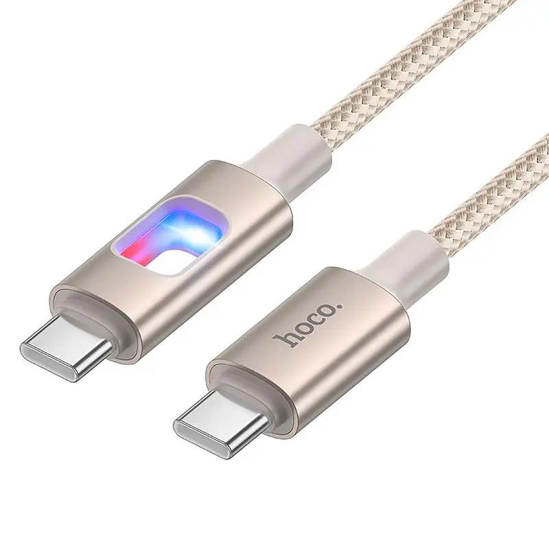 Кабель Hoco U144 New Type-C to Type-C 60 Вт (1,2 м) Золотой - фото 3
