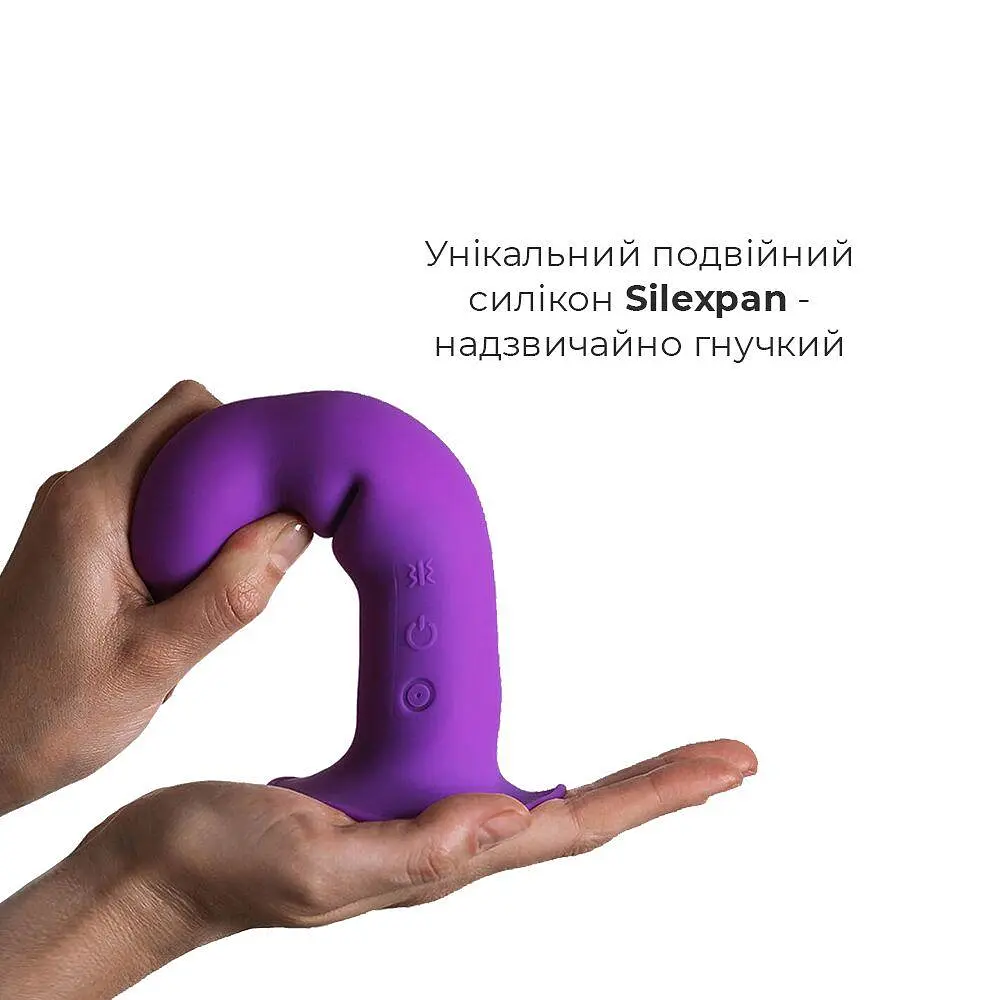 Дилдо с вибрацией Adrien Lastic Hitsens 3 Purple, отлично для страпона, диаметр 4 см, длина 18,2 см - фото 3