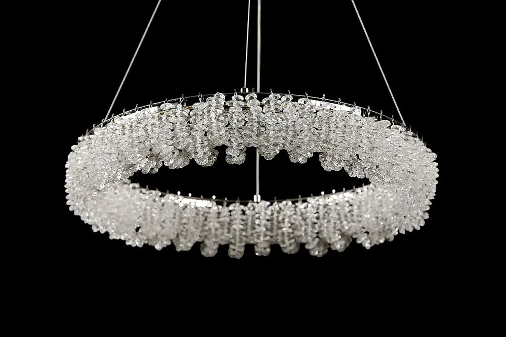 Сучасна підвісна LED-люстра L33038/500/1 LED (CH) - хром, 90 Вт, діаметр 50 см, від 12 до 18 м2 - фото 6