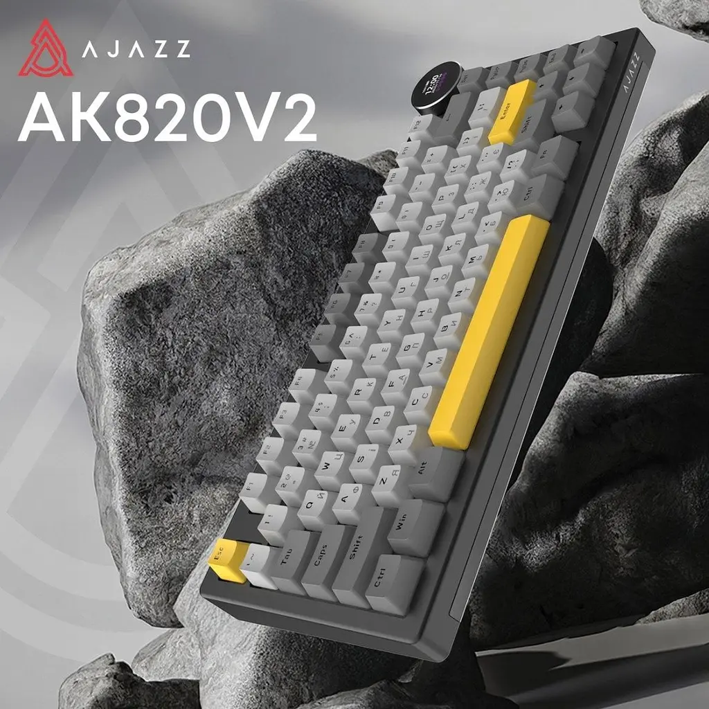 Клавіатура Ajazz AK820 V2 White Peach Switch Black/Grey/Yellow (AK820-V2-WP-BGY) [175696] - фото 5