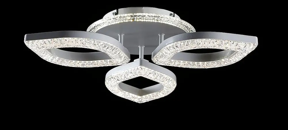 Люстра стельова LED Splendid Ray LT8005/3, 120W, білий метал, акрил, сучасний стиль з пультом та димером - фото 2