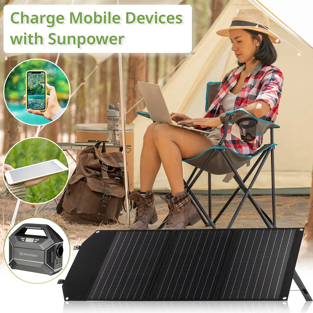 Портативний зарядний пристрій сонячна панель Bresser Mobile Solar Charger 60 Watt USB DC (3810050) - фото 10