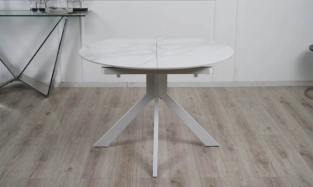 Стол обеденный Prestol Асти раскладной 110/150x110x76 см белый - фото 3