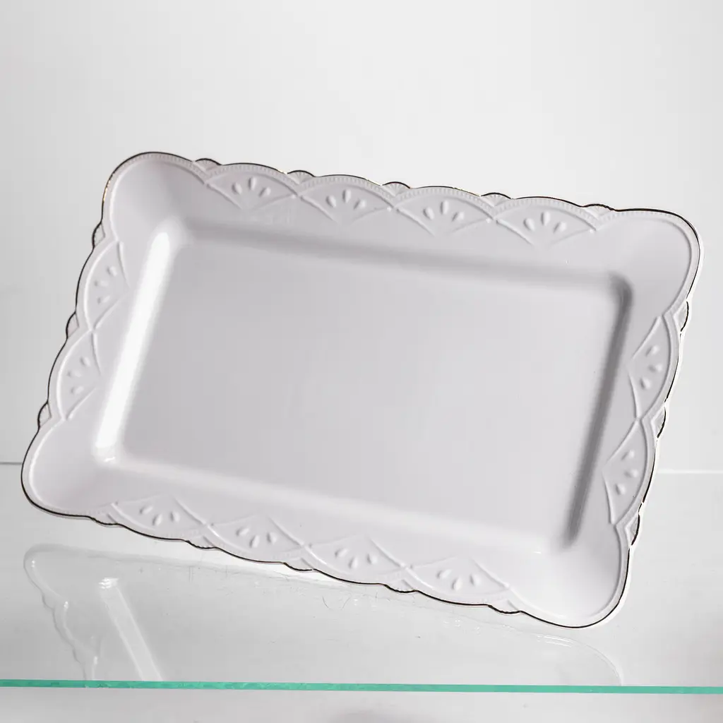 Тортівниця порцелянова  Yiwu  White Square 35.5х35.5 см квадратна на ніжці Yiwu 120-YH-HG060 - фото 5