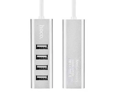 Хаб адаптер Usb Hoco на 4 Usb Line machine HB1 silver 6957531038146 - фото 5