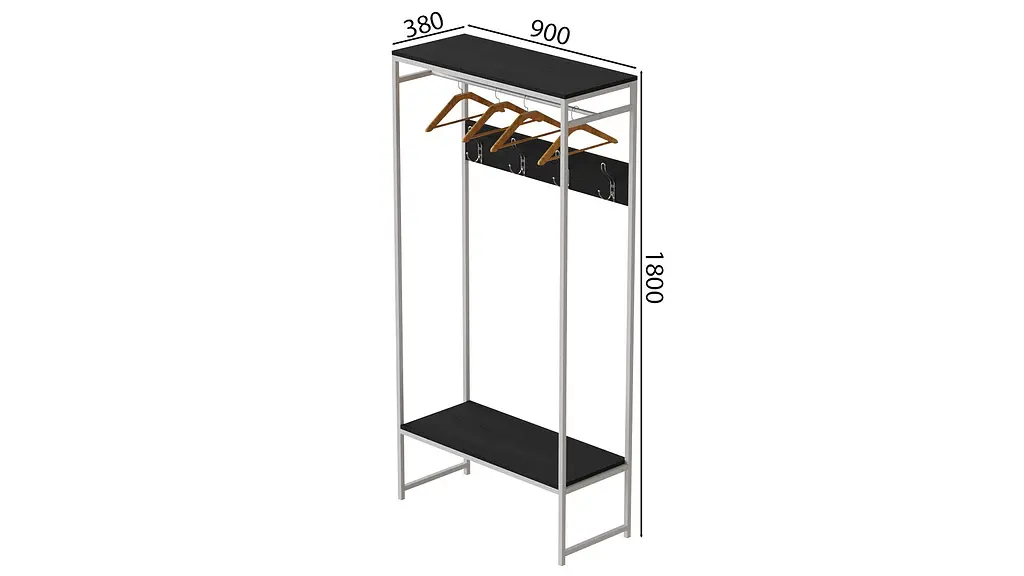 Вешалка напольная Ferrum-decor Трелис 14 180x90x38 белый ДСП Венге 16мм (FRD-104354) - фото 3
