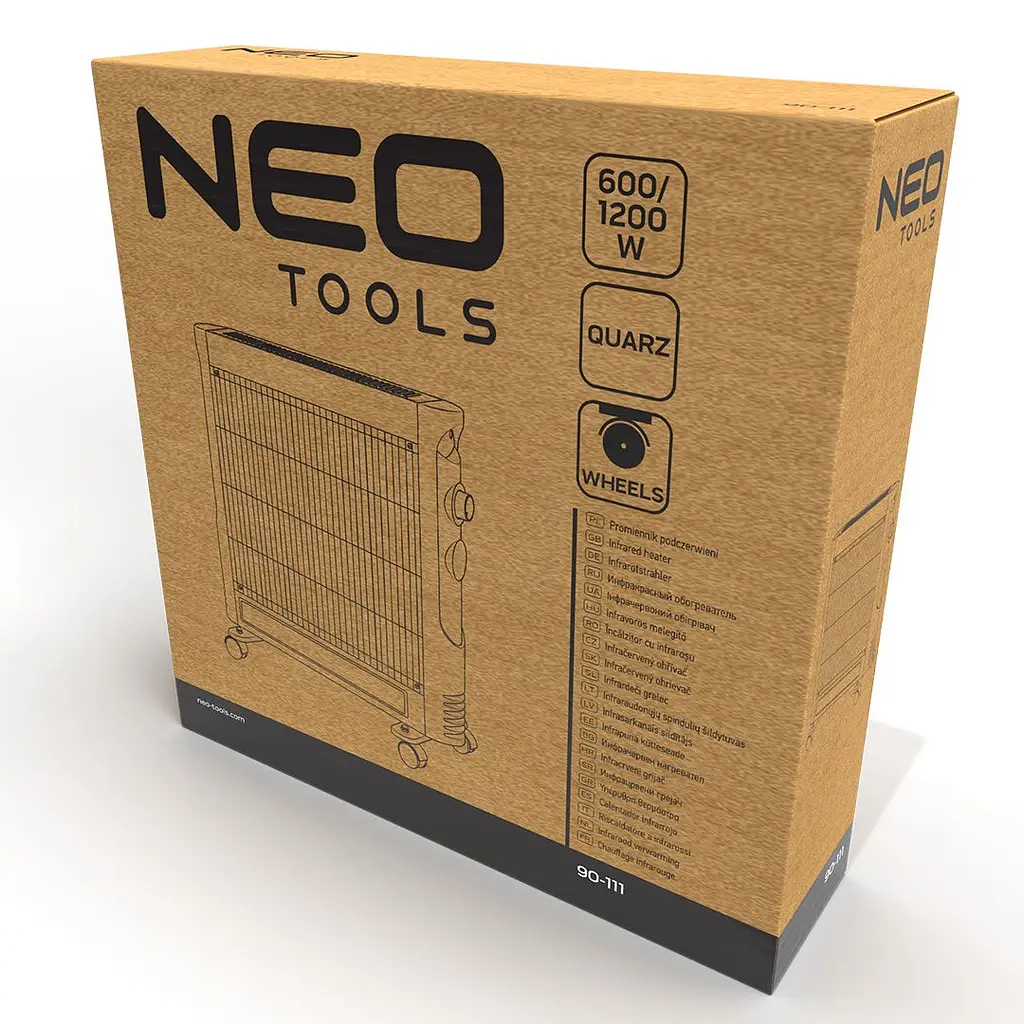 Інфрачервоний обігрівач Neo Tools 1200 Вт, площа обігріву 12 кв.м., Чорний (90-111) - фото 10
